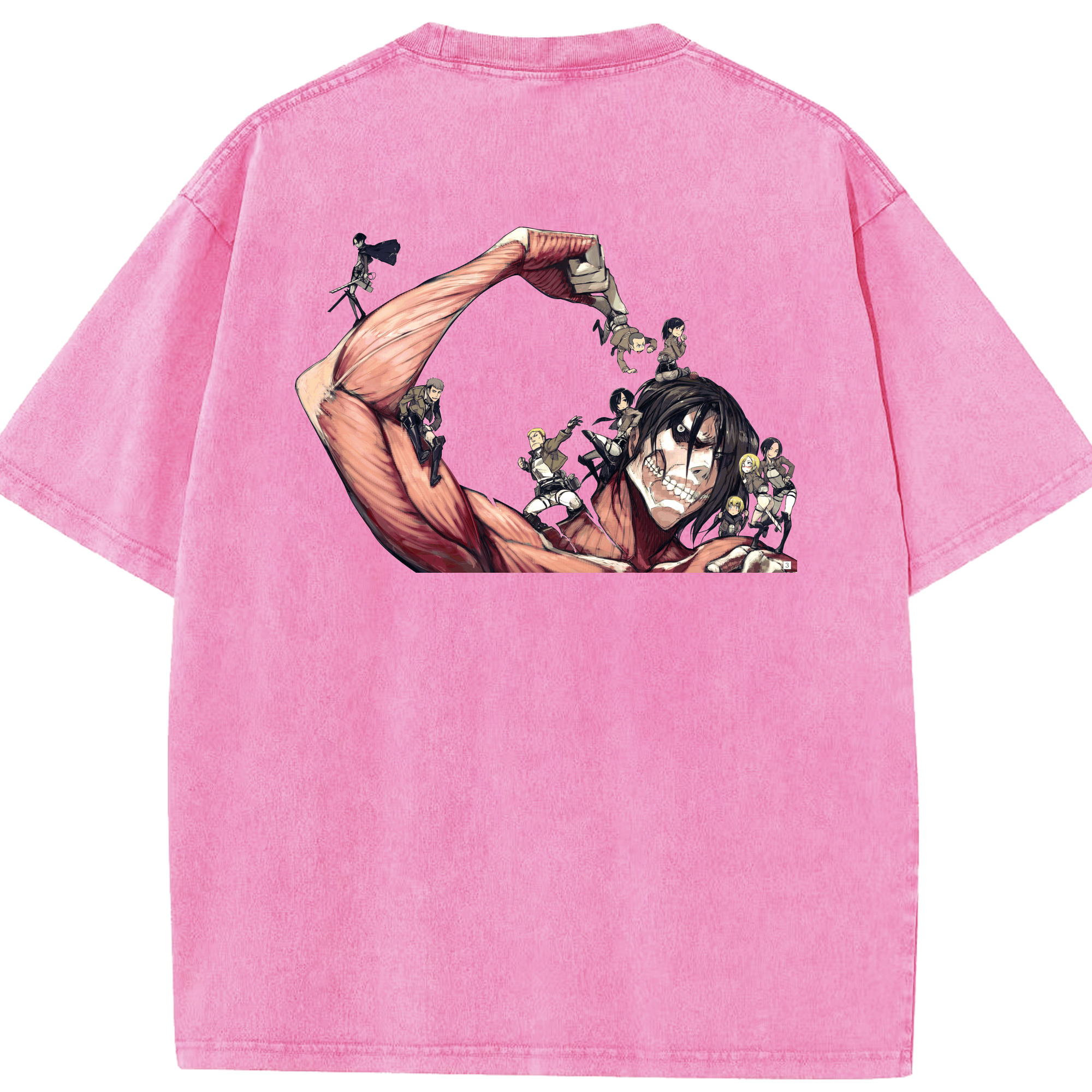 （画像用） 進撃の巨人 Attack on Titan 綿100% ヴィンテージ風 半袖Tシャツ（背面プリント）